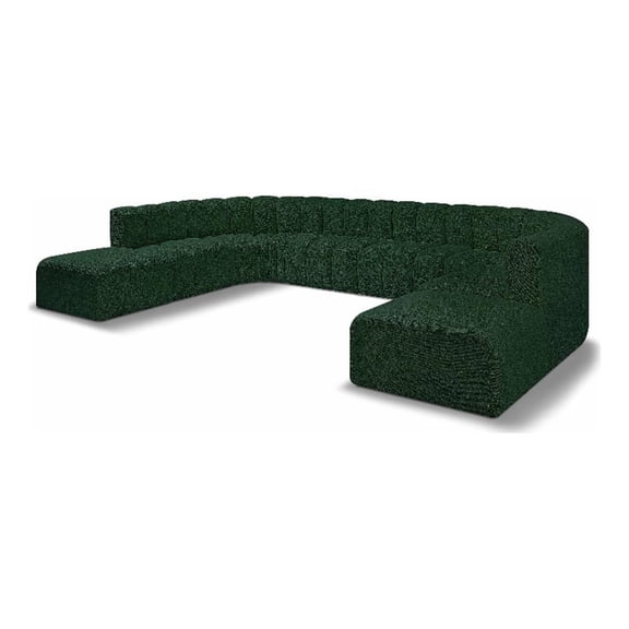 Bowery Hill Contemporary Green Boucle Fabric Modular Sectional