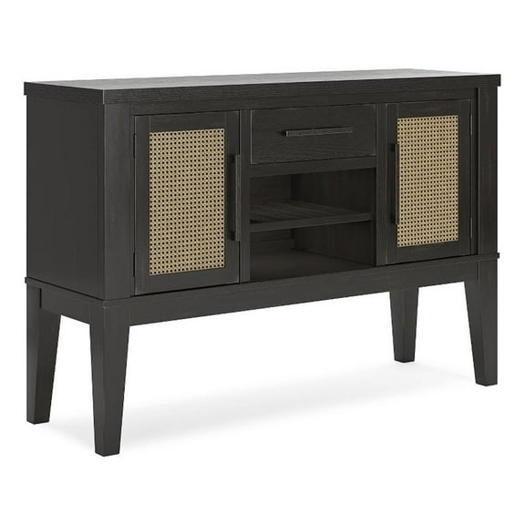 Bowery Hill Contemporary Hardwood Solids Black & Light Brown Dining Server