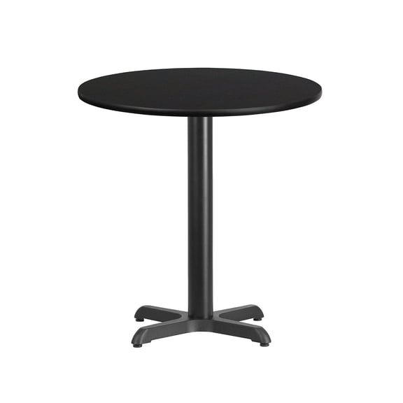 Bowery Hill Contemporary Laminate Table-X-Base In Black Finish