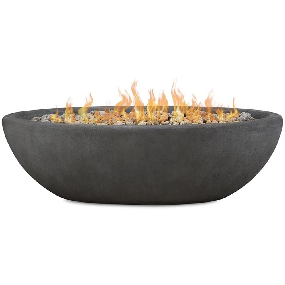 Bowery Hill MGO Metal Shale Gray Fire Bowl Oval Weather-Resistant 58" Unassembled