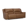 thumbnail image 1 of Bowery Hill Contemporary Leather Caramel Power Reclining Sofa, 1 of 8