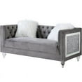 thumbnail image 1 of Bowery Hill Contemporary Loveseat with 2 pillows in Gray Velvet, 1 of 1