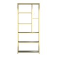 thumbnail image 1 of Bowery Hill Contemporary Metal 7-Shelf Bookcase in Brass Finish, 1 of 7