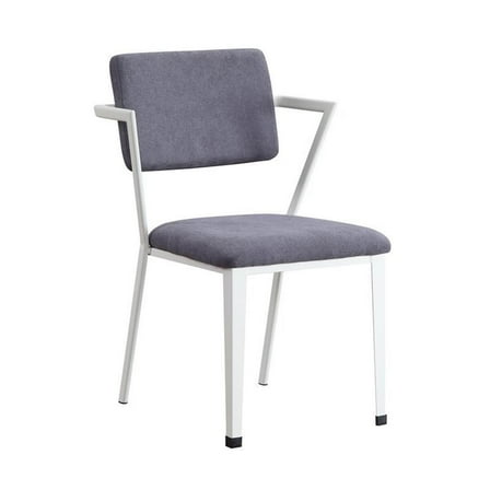 Bowery Hill Contemporary Metal Chair in Gray and White