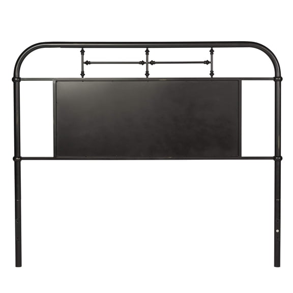 Bowery Hill Contemporary Metal Queen Headboard in Black Finish