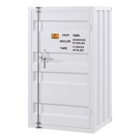 Bowery Hill Contemporary Metal Rectangular Chest with 1 Door in White