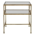 thumbnail image 1 of Bowery Hill Contemporary Metal/Tempered Glass Side Table in Gold, 1 of 7