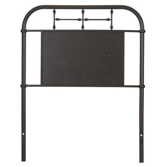 Bowery Hill Contemporary Metal Twin Headboard in Black Finish