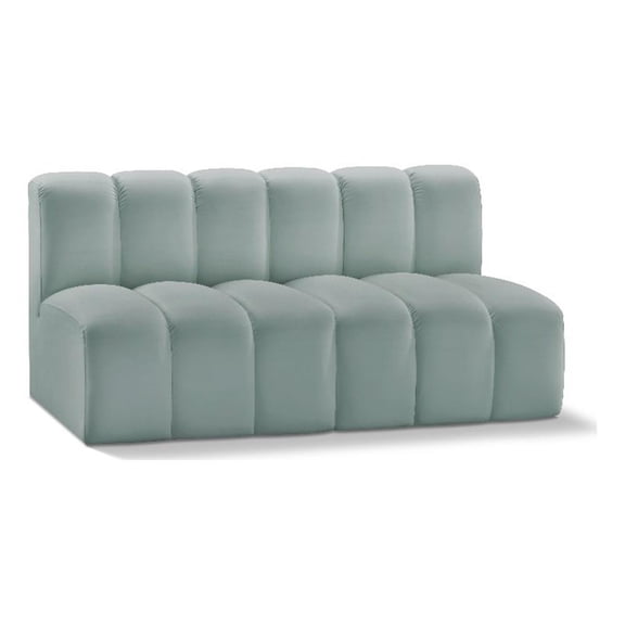 Bowery Hill Contemporary Mint Green Vegan Leather Modular Sectional