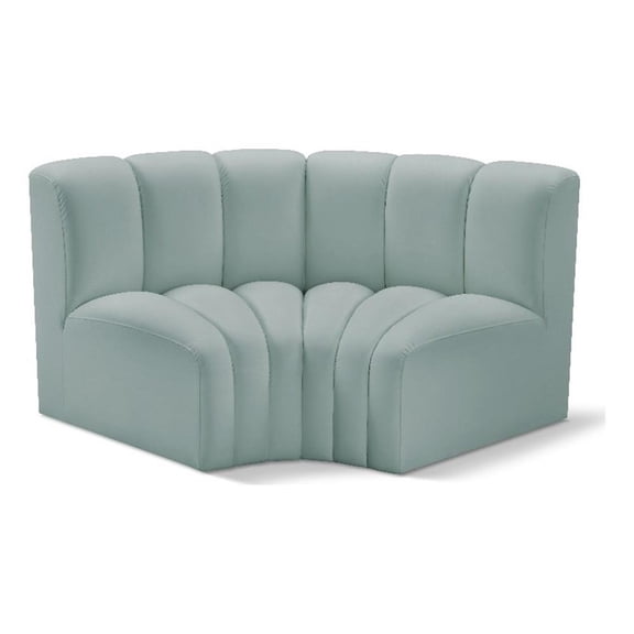 Bowery Hill Contemporary Mint Green Vegan Leather Modular Sectional