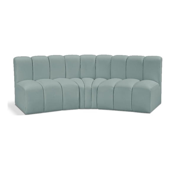 Bowery Hill Contemporary Mint Green Vegan Leather Modular Sectional