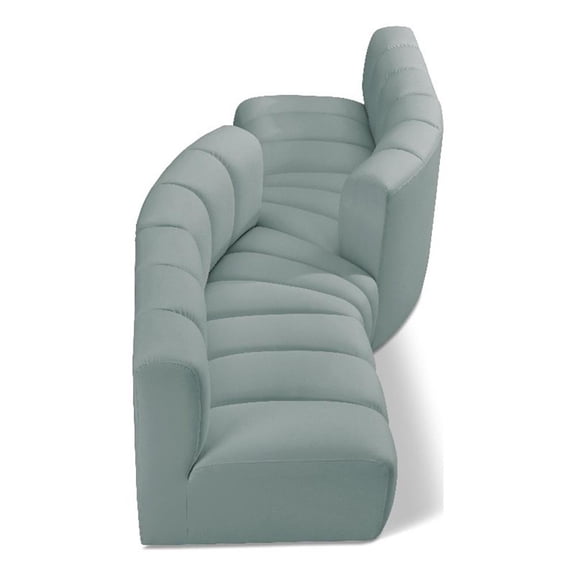 Bowery Hill Contemporary Mint Green Vegan Leather Modular Sectional