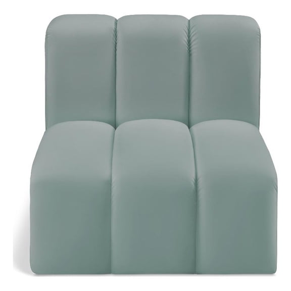 Bowery Hill Contemporary Mint Green Vegan Leather Straight Chair
