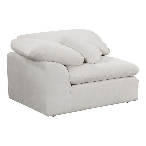 Bowery Hill Contemporary Modular - Wedge with Pillow in Ivory Linen