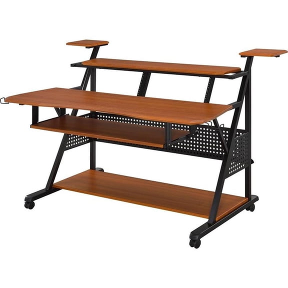 Bowery Hill Contemporary Music Desk in Cherry & Black Finish