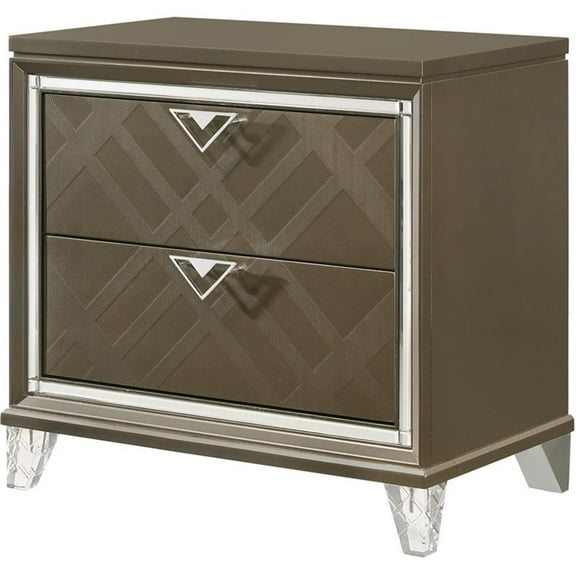 Bowery Hill Contemporary Nightstand in Dark Champagne