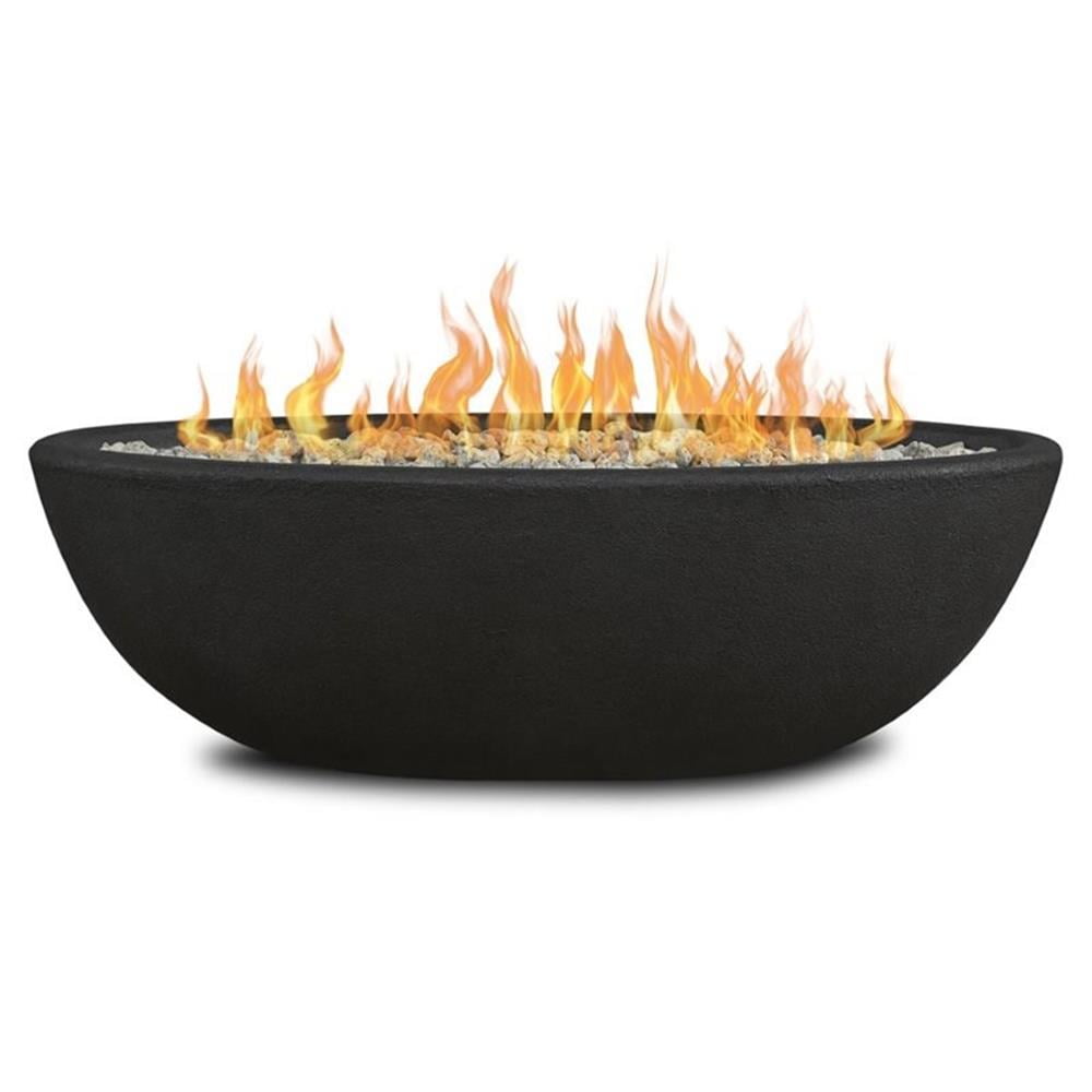 Bowery Hill Contemporary Oval Propane Fire Bowl in Shale