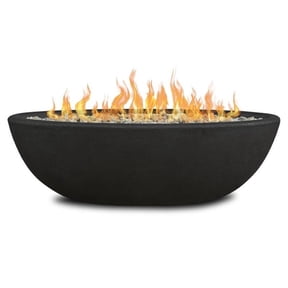 Bowery Hill Contemporary Oval Propane Fire Bowl in Shale