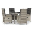 thumbnail image 1 of Bowery Hill Contemporary Poly Rattan 5 Piece Garden Dining Set in Gray, 1 of 24