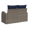 thumbnail image 1 of Bowery Hill Contemporary Poly Rattan Garden Sofa With Cushion in Gray, 1 of 8