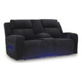 thumbnail image 1 of Bowery Hill Contemporary Polyester Black Power Reclining Loveseat, 1 of 1
