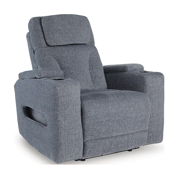 Bowery Hill Contemporary Polyester Gray Finish Power Recliner