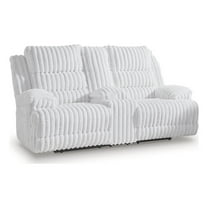Bowery Hill Contemporary Polyester Power Reclining Loveseat with Console