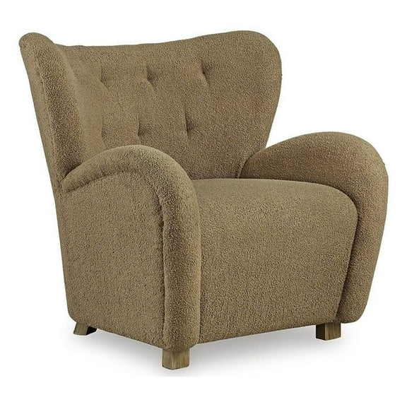 Bowery Hill Contemporary Polyester Upholstered Camel Accent Chair