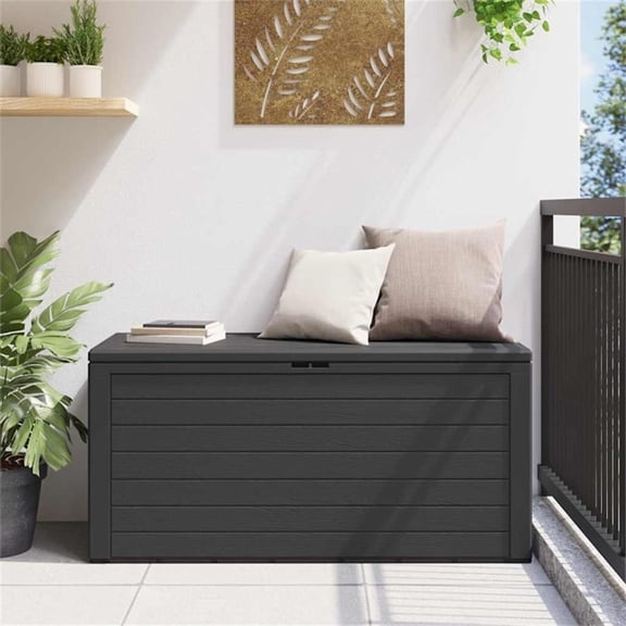 Bowery Hill Contemporary Polypropylene Storage Box in Anthracite