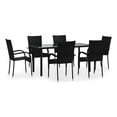 thumbnail image 1 of Bowery Hill Contemporary Powder-Coated Garden Dining Set in Black, 1 of 17