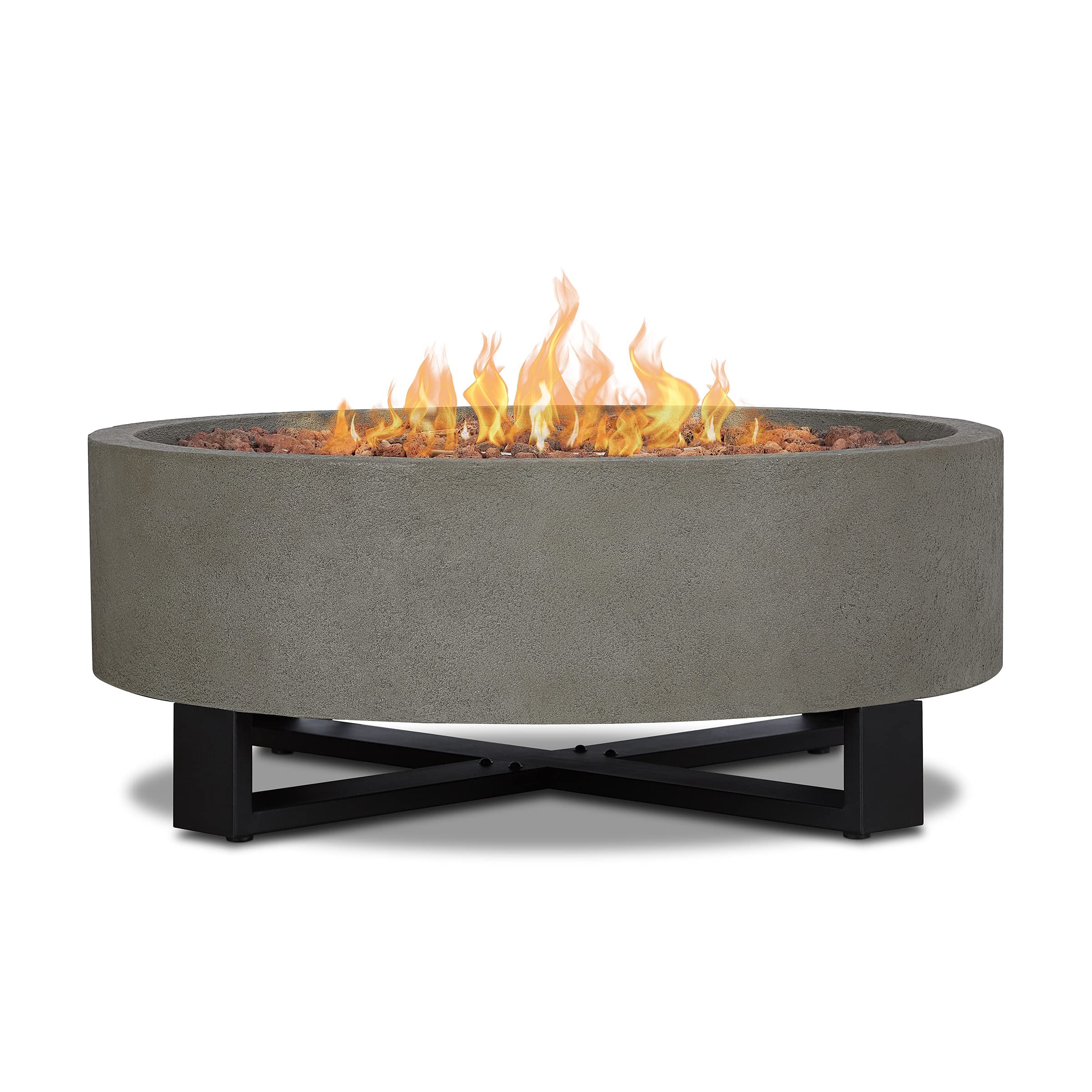 Bowery Hill Glacier Gray Fire Bowl Round Weather-Resistant 40" Assembled