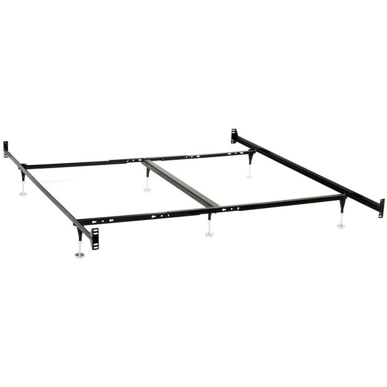Bowery Hill Contemporary Queen King Metal Bed Frame in Black