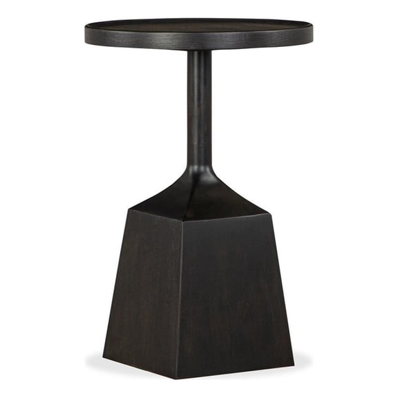 Bowery Hill Contemporary Round Pedestal Accent End Table in Coffee Bean