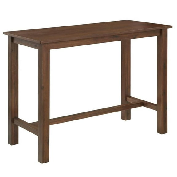 Bowery Hill Contemporary Rubber Wood Table in Chestnut Wire-Brush