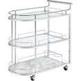 thumbnail image 1 of Bowery Hill Contemporary Serving Cart in Clear Glass & Chrome Finish, 1 of 1