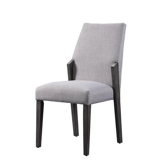 Bowery Hill Contemporary Side Chair with Padded Back in Gray Oak (Set of 2)
