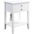 thumbnail image 1 of Bowery Hill Contemporary Side Table with USB Charging Dock in White, 1 of 3