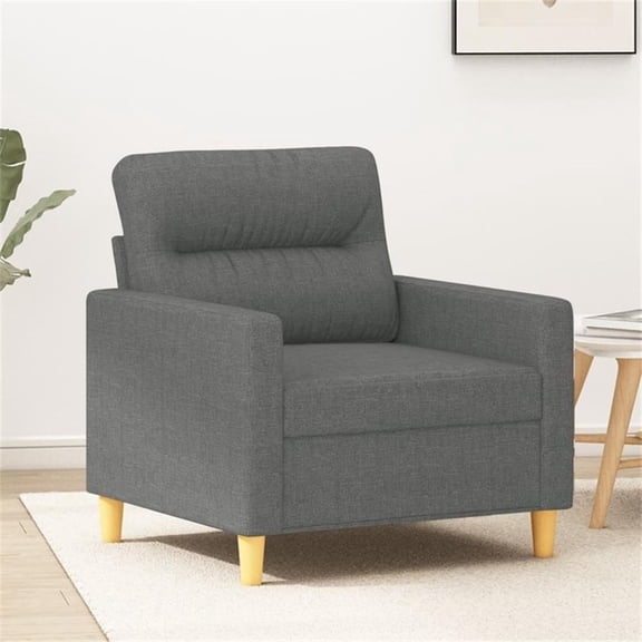 Bowery Hill Contemporary Single Sofa Chair in Dark Gray Fabric