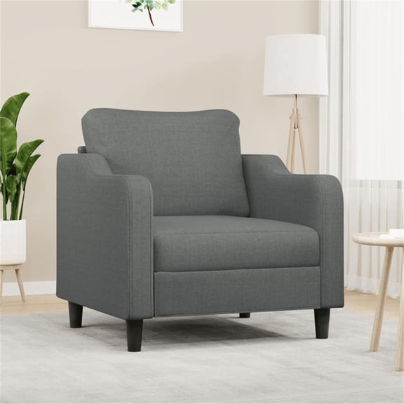 Bowery Hill Contemporary Single Sofa Chair in Dark Grey Fabric