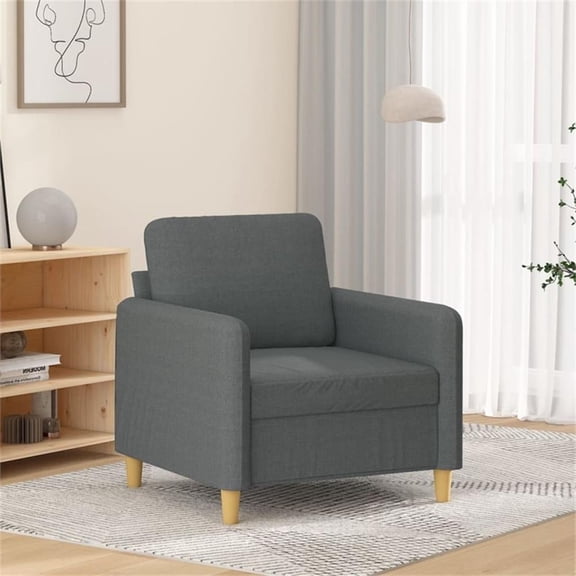 Bowery Hill Contemporary Single Sofa Chair in Dark Grey Polyester