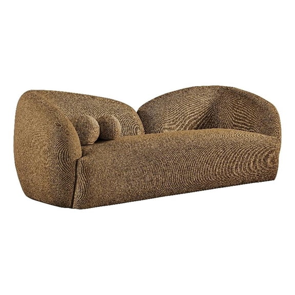 Bowery Hill Contemporary Soft 91" Brown Fabric Upholstered Sofa
