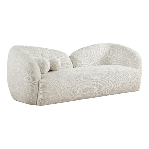 Bowery Hill Contemporary Soft 91" Cream Fabric Upholstered Sofa