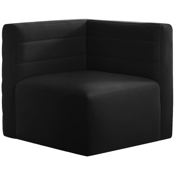Bowery Hill Contemporary Soft Black Velvet Modular Corner Chair