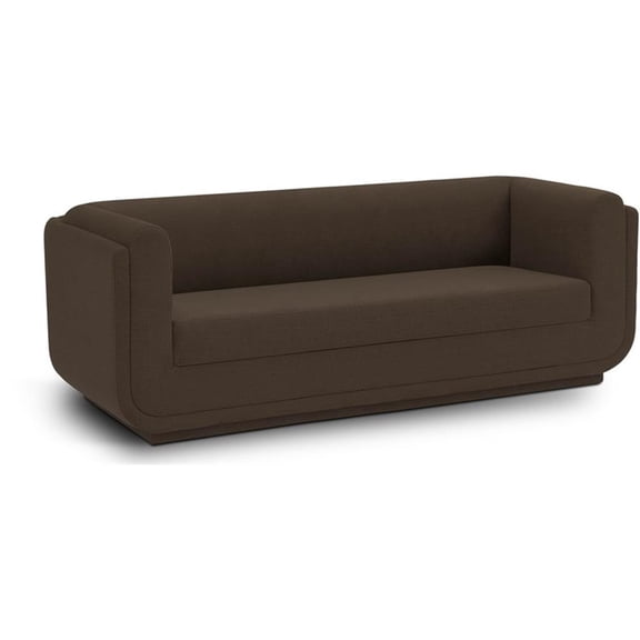 Bowery Hill Contemporary Soft Brown Linen Textured Fabric Sofa