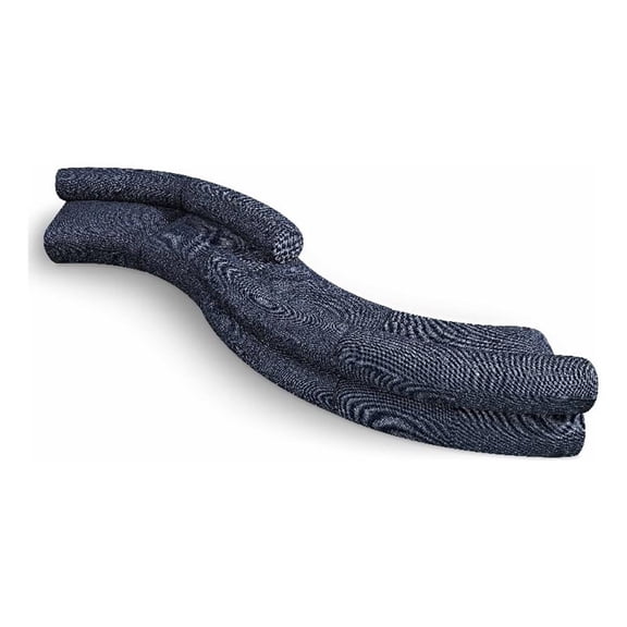 Bowery Hill Contemporary Soft Navy Chenille Fabric Modular Sofa