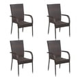 thumbnail image 1 of Bowery Hill Contemporary Solid Acacia Wood/PE Rattan Dining Set in Brown, 1 of 10