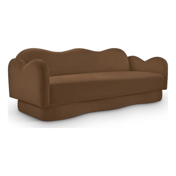 Bowery Hill Contemporary Solid Wood Frame Saddle Durable Velvet Sofa
