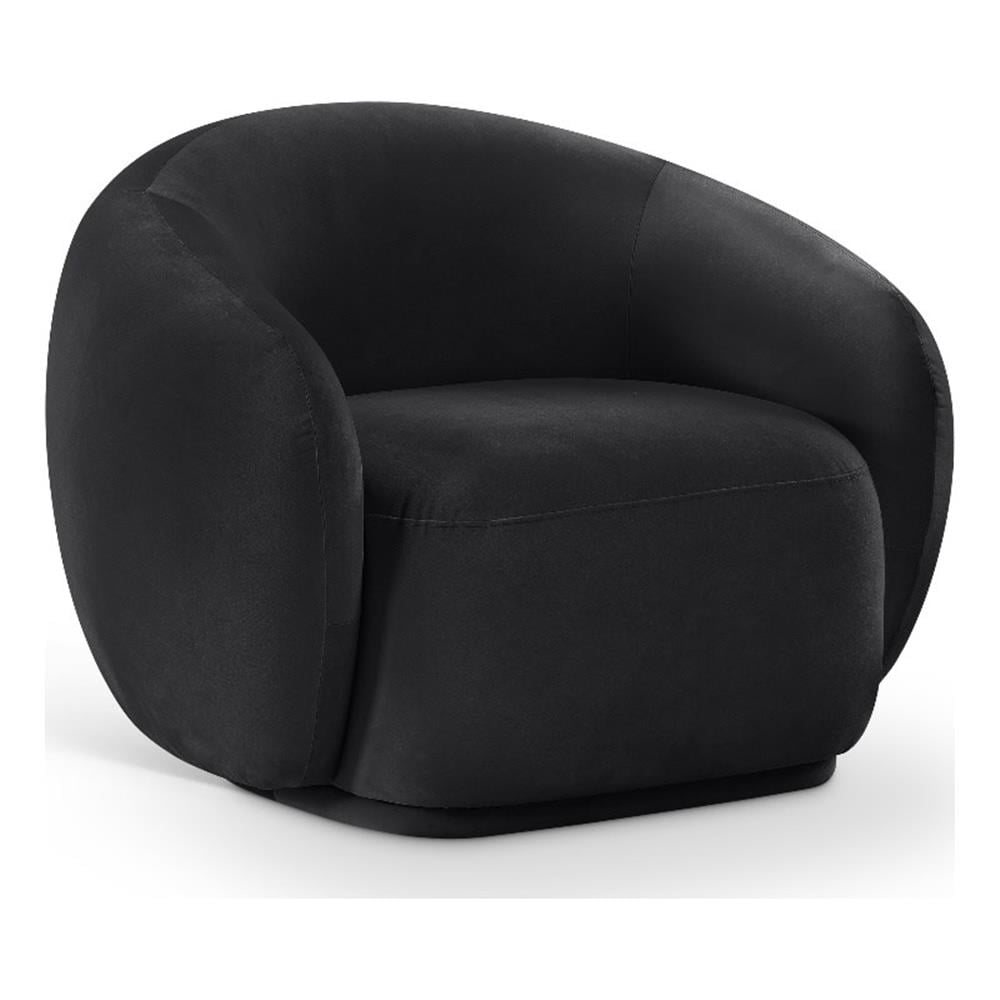 Bowery Hill Contemporary Solid Wood Inner Frame Black Durable Velvet ...