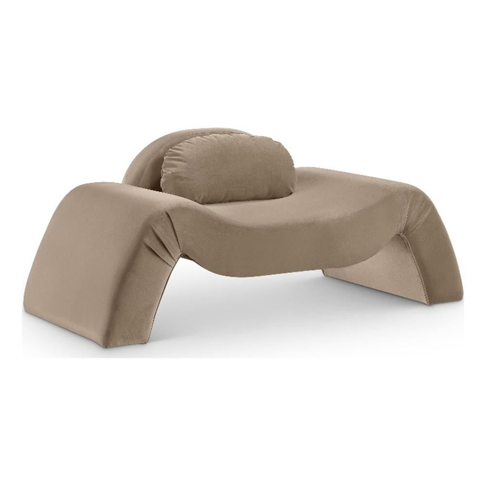 Bowery Hill Contemporary Solid Wood Inner Frame Taupe Durable Velvet ...