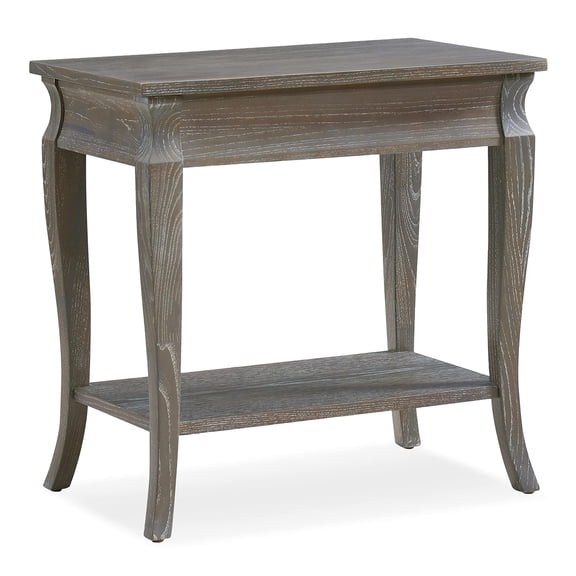 Bowery Hill Contemporary Solid Wood Narrow End Table in Washed Gray